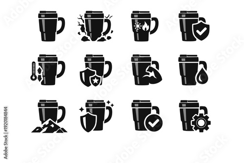 Mug vector simple build performance container icon everyday quality assurance image generation