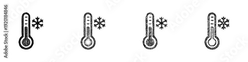 Sketch cold temperature icon design set