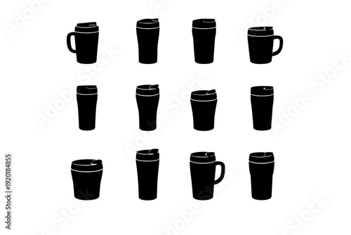 Vector icon carry portable mug compact drink holder cup icons slim form