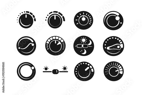 Switch dimming interface adjustable icon vector light manual mechanism icons control