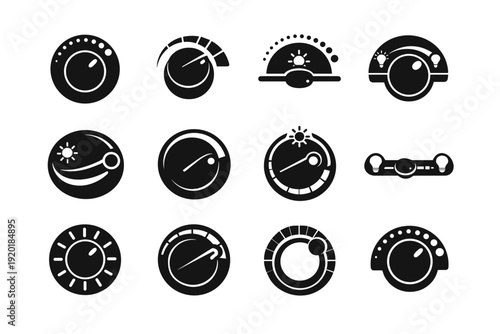 Smooth generation icon intensity level control dimmer mechanism adjustable simple adjustment image