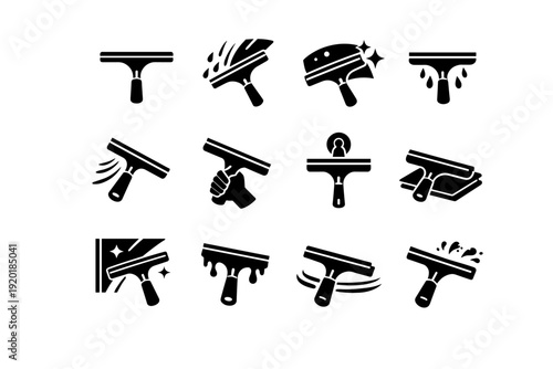 Simple utility squeegee generation helper accessory vector maintenance image icon domestic shower