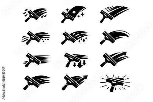 Water glass movement action simple lines vector generation icon concept moisture motion