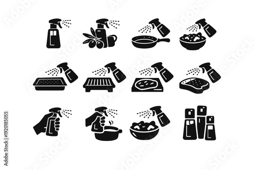 Oil generation icon greasing aid cooking accessory simple sprayer vector culinary image