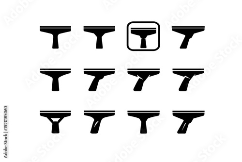 Contemporary icon vector clean simple abstract modern icons squeegee frame geometric window