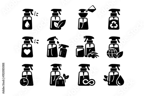Icon routine eco item concept sustainable image vector generation reusable use simple