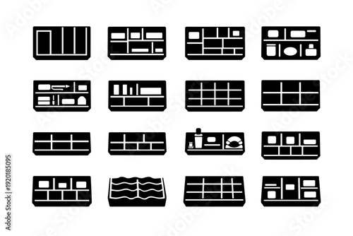 Icon concept vector drawer simple image tool utensil insert versatile generation kitchen