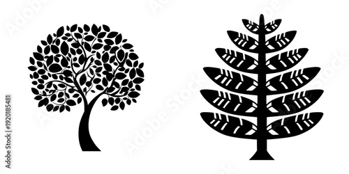 Whispers of Nature: A Solid Black and White Tree of Life