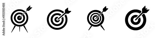 Aim for Success: A Black and White Target with an Arrow of Focus