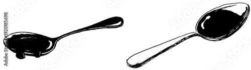 A splash of color: A simple yet vibrant illustration of a jam spoon with red sauce spilling out.