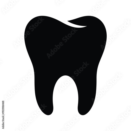 Minimal Tooth Silhouette Vector Icon Design