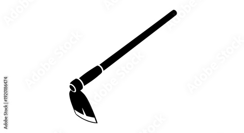 A black mascara brush and paintbrush silhouette isolated on white as a professional tool equipment vector object with a metal handle and fountain pen illustration style