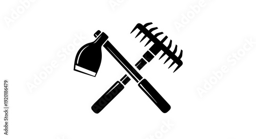 Set of black silhouettes featuring a nail polish bottle alongside a hammer and axe vector illustration as professional construction equipment icons and steel hand tool objects