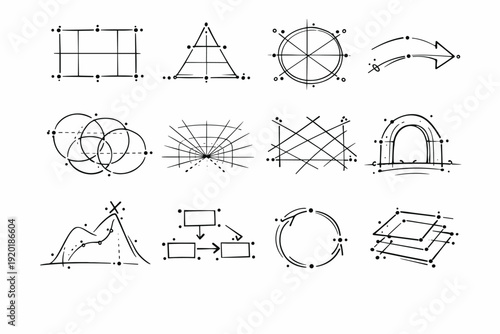 Construction icon natural cues vector structure dots alignment guiding simple generation reference