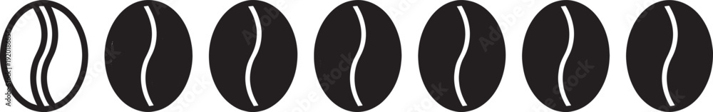 Fototapeta premium Black coffee bean white