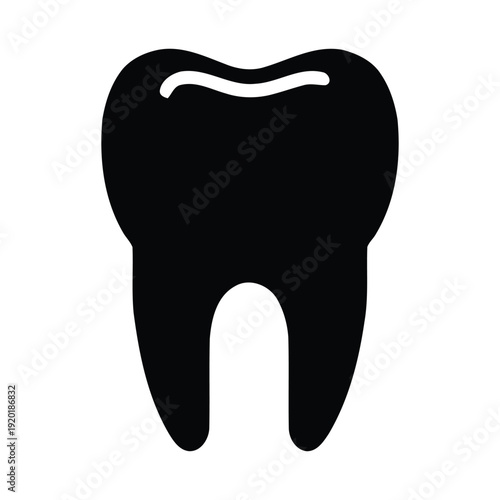 Minimal Tooth Silhouette Vector Icon Design