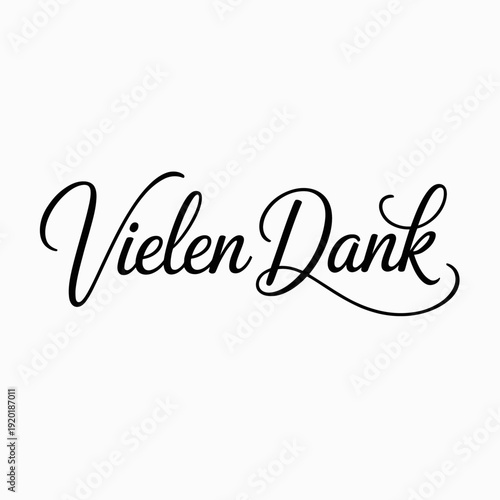 Stylish script typography spelling out 'Vielen Dank' in elegant black text.