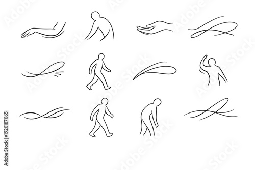 Icon activity image generation flow arm intuitive movement motion vector simple gesture