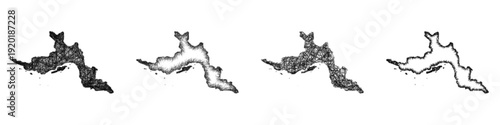Sketch Hormozgan outline map design set
