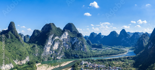 Wallpaper Mural Guilin Li River Karst Mountains and Village Landscape Torontodigital.ca