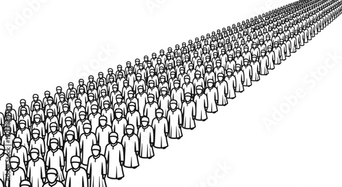 Large Group of People Standing Together.