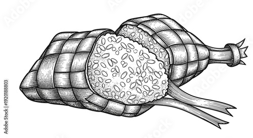 Detailed Illustration of a Cut Open Chicken.