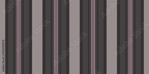 Satin stripe pattern texture, hat fabric seamless vertical. Tailor vector textile lines background in grey and white colors.