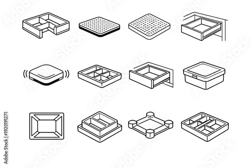 Base icon surface vector balanced organization drawer insert form icons placement