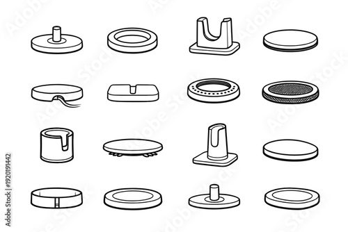 Removable vector pad halo milk cordless magnetic ring icon weighted base exit