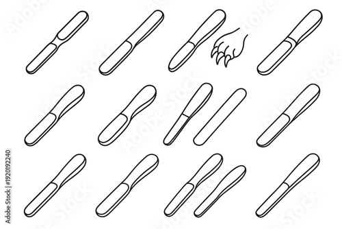 Instrument vector file matte grooming pet controlled nail hand coating icon portable