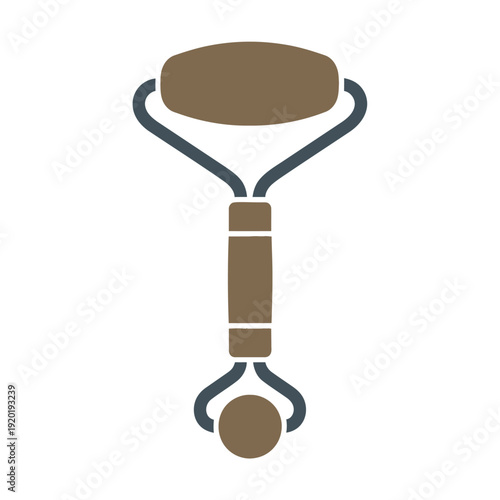 Brown Facial Roller for Skin Care.