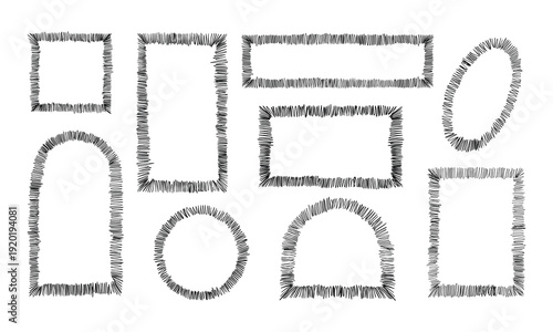 Vintage grunge alphabet vector set with decorative postal frames and stamp style borders