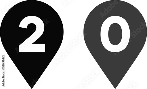Location Pin Numbers Twenty