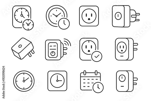 Electrical connectivity waves enclosure icon smart geometry plug recessed outlet socket vector