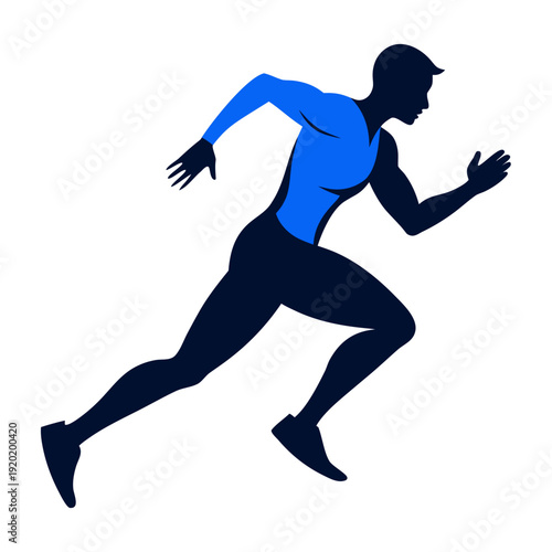 Athlete Running Silhouette Vector Illustration – Modern Sports Design