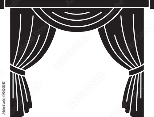 Elegant Theatrical Curtain Graphic, Performance and Show Backdrop Vector