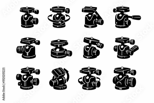 Mechanism tilt vector feature adjustment detail phone tripod icon articulation rotation icons