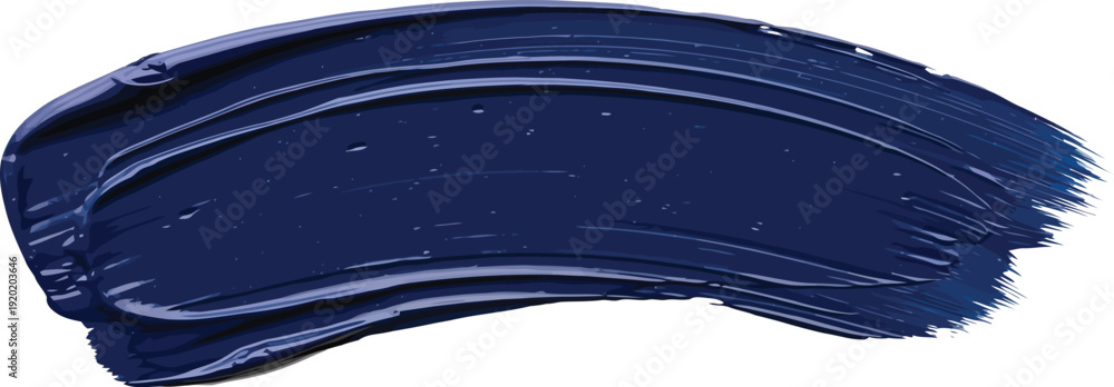 Εκτύπωση καμβά Vector  illustration of Navy blue thick textured paint smear isolated on transpa