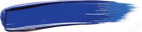 Vector  illustration of Bright blue textured oil paint brush stroke isolated on transparent background