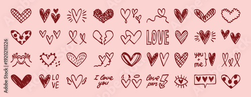 bright crayon heart doodles on blush paper, playful childlike icons for classroom projects, kids stationery, party invites joyful colors, rough strokes, imagination driven energy