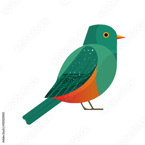 Cuckoo, modern 2D flat vector illustration in icon style, isolated on pure white background.