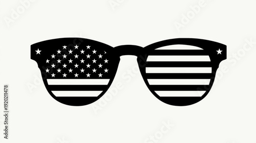 Stylized sunglasses featuring the american flag design on black lenses high-quality