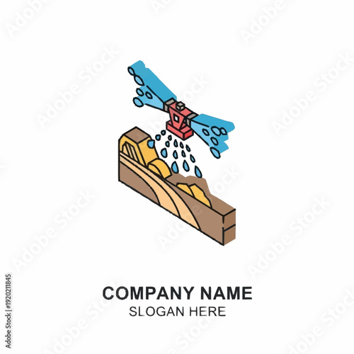 Carpenter's Plane Smoothing Wooden Plank with Water Splash.