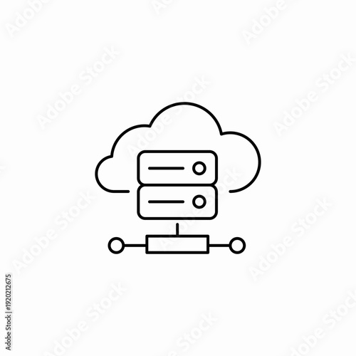 cloud server network icon sign vector