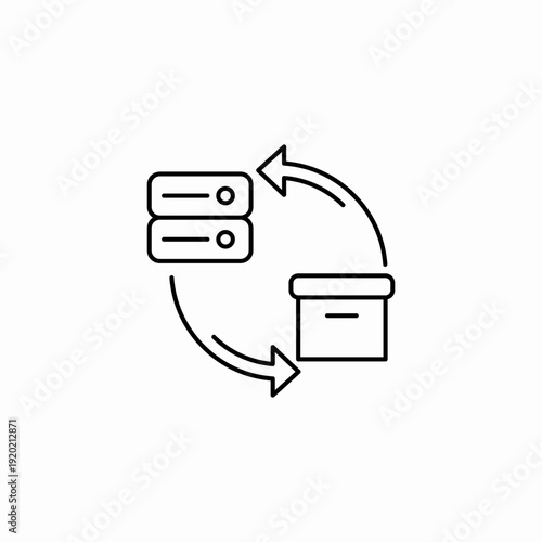 data backup archive icon sign vector
