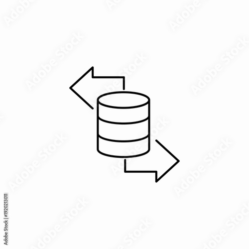 database data flow icon sign vector