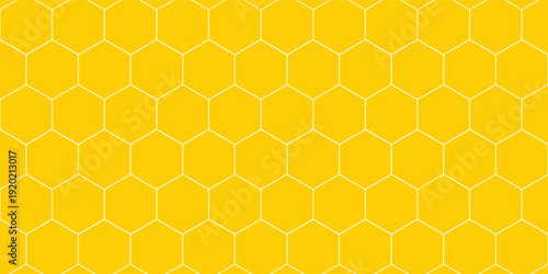 Bright hexagonal lattice repeating motif. Modern honey comb theme surface design perfect for wrapping textile branding and web 