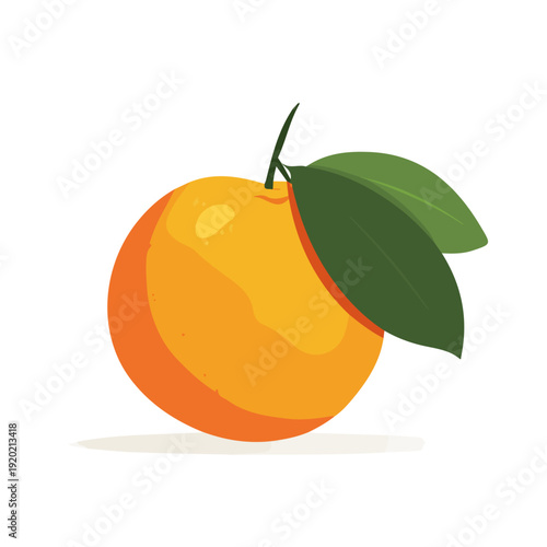 Modern flat 2D vector illustration of Mandarin, clean and minimal design, isolated on white background.