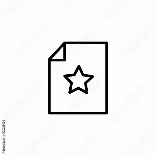 document favorite star icon sign vector