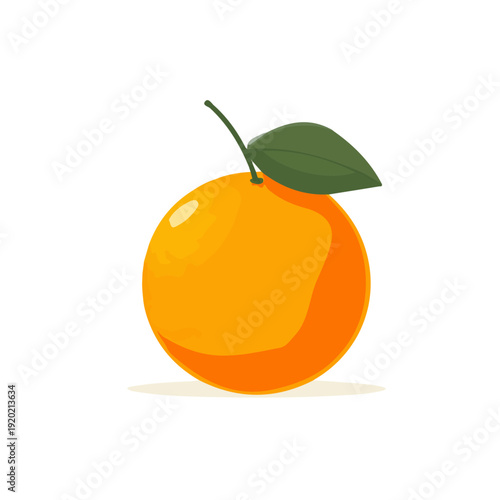 Modern flat 2D vector illustration of Tangerine, clean and minimal design, isolated on white background.